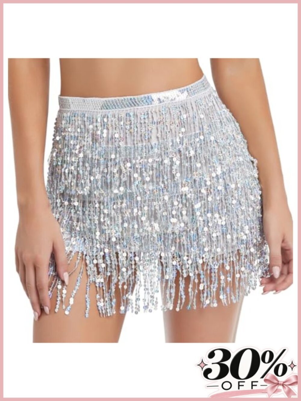 Sequin Tassel Skirt Rave Fringe Hip Scarf Festival
